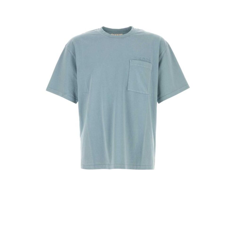 Marni Men Powder Blue Cotton T-Shirt